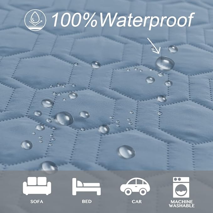 Waterproof and Anti-Slip Dog Bed Cover and Pet Blanket Sofa Pet Bed Mat ï¼_ar Incontinence Mattress Protectors Furniture Couch Cover for Most Cats Dogs, Petsï¼82x102-Stoneblueï¼