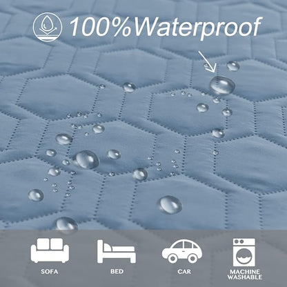 Waterproof and Anti-Slip Dog Bed Cover and Pet Blanket Sofa Pet Bed Mat ï¼_ar Incontinence Mattress Protectors Furniture Couch Cover for Most Cats Dogs, Petsï¼82x102-Stoneblueï¼