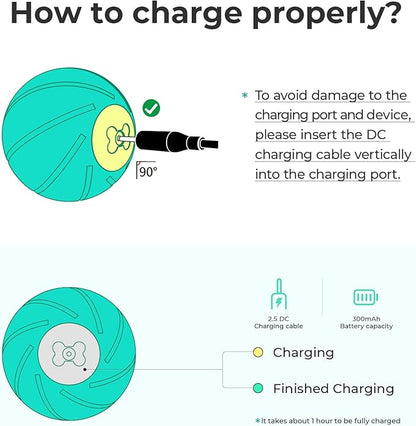 Interactive Dog Toys, Wicked Ball PE, 3 Interactive Modes,Enhanced Rubber Active Rolling Dog Toy with LED Lights for Medium Large Dogs, Motion-Activated Dog Stimulation Toy for Boredom Relief