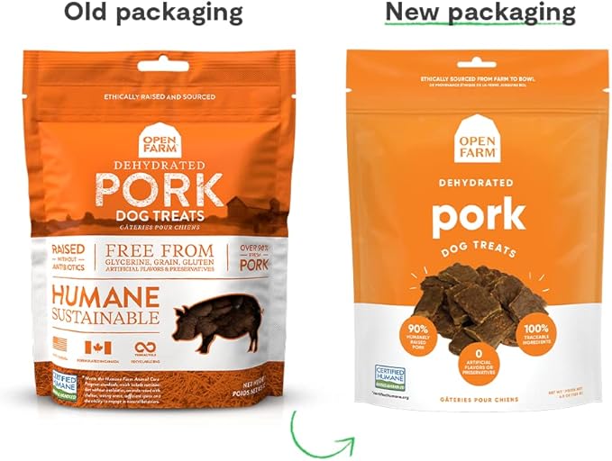 Open Farm Dehydrated Grain-Free Pork Treats 4.5 Ounces