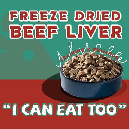 18oz Freeze Dried Beef Liver Dog Treats & Healthy Snacks for Cat,100% Raw Beef Liver Cut Into Pieces,Soft Treats for Training & Rewards,Supplementing Trace Elements