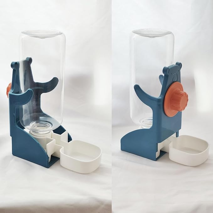 No Mess Bird Feeder Water Dispenser Set, SHGNUY Automatic Transparent Parrot Feeder Acrylic Parrot Food Container Drinker Cage Accessories for Small Birds Canary Parakeet Finch (Dark Green, 1)