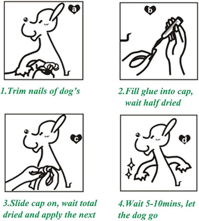 100pcs Dog Nail Caps Dog Caps Dog Nail Covers for Pet Dog Paws with 5pcs Adhesive Glue+5pcs Applications and Instructions