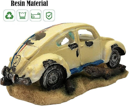 SLOCME Aquarium Bubble Wreck Car Decorations - Fish Tank Bubble Car Decor for Air Bubbler Oxygen Pump，Resin Material Car Decor