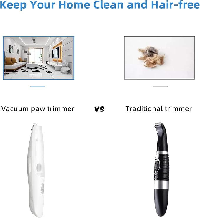 Electric Dog Paw Fur Vacuum Trimmer Christmas Cordless Ear Hair Clipper Small Cats Mini Dogs Shavers Light up Puppy Grooming Clippers 2 Speeds Rechargeable Cat Trimmers Quiet Grooming