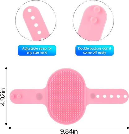 7PCS Pet Grooming Bath Brush Set Dog Shampoo Brush Dog Shower Scrubber Self Cleaning Slicker Brush for Short-haired pet Wash Towel