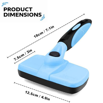 YINGFAN Self Cleaning Slicker Brush for Dogs, Skin Friendly Dog Brush for Shedding, Deshedding Dog Brush for Long Haired and Short Haired Dogs (Sky Blue)