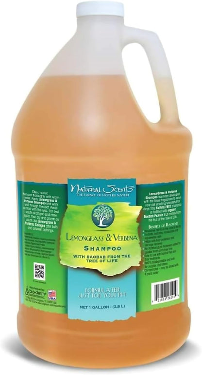 Bio-Groom Lemongrass & Verbena Dog Shampoo - Natural Scent Pet Shampoo, Baobab Protein, Cat & Dog Bathing Supplies, Puppy Wash, Cruelty-Free, Made in USA, Quick Rinse Cat Shampoo - 1 Gallon