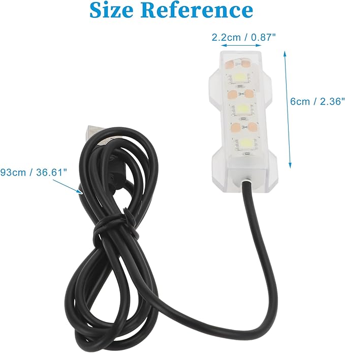 Mini Aquarium Lamp, USB Aquarium Light, LED Desktop Fish Tank Light, Small Decoration Aquarium Light, Aquarium Accessories, White Light