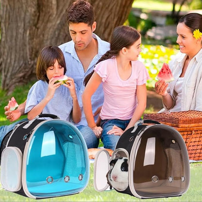 Portable Guinea Pig Backpack, Polarized Bubble Backpack for Small Animals Travel Handbag Cage for Kitten Rabbit Squirrel Bearded Dragon Turtle Breathable Carrier