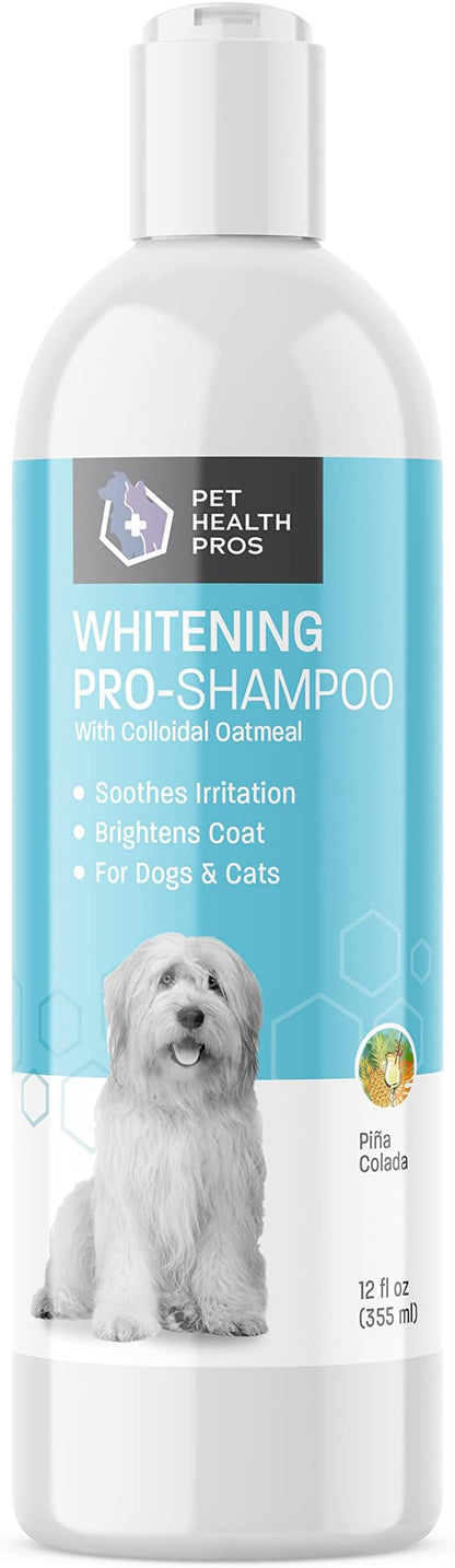 Dog Whitening Shampoo for Dogs - White Dog Shampoo Whitening for White Coats - Brightening Shampoo for White Dogs - Pina Colada Scented Dog Whitening Shampoo for Stains - 12 oz