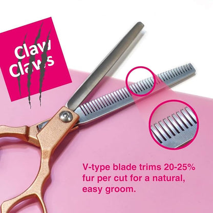 A great Curved Shears+ 9.8" Comb set for perfect home grooming choice. Medium to large long-haired dogs.