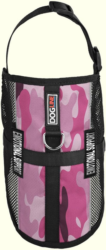 Dogline MaxAire Vest Emotional Support Removable Patch Adjustable Harness Reflective for Puppies Small Medium and Large Dogs 22 by 29 Inch Girth Pink Camo