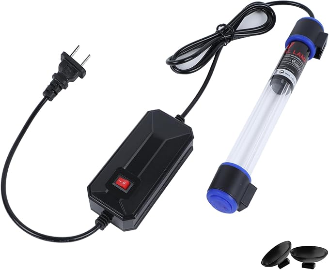 9W UVC Aquarium Light for Fish Tank and Pond – Quartz Tube Waterproof UV Lamp, Water Clarifier for Clearer Water
