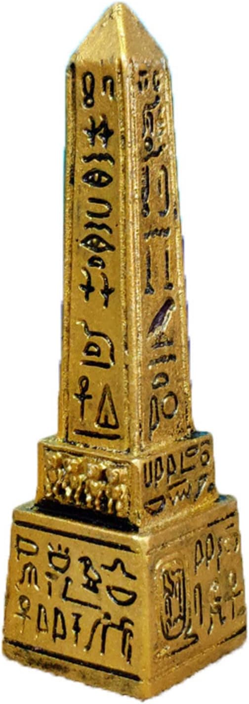 Obelisk of Ancient Egypt Aquarium Fish Tank Terrarium Decorations Terrarium Reptile Turtle Lizard Spider Tanks Egyptian Tablet Inscription Sculpture Figurine Statue Décor Ornament Gold