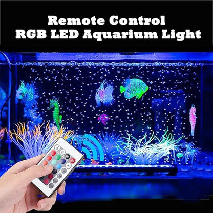 LED Aquarium Lights for Fish Tank,Submersible Fish Tank Light with Air Bubbler Hole Bubble Wall RGB Color Changing Brightness Adjustable Waterproof Remote Control Bubble Tube Light,7W 26inch