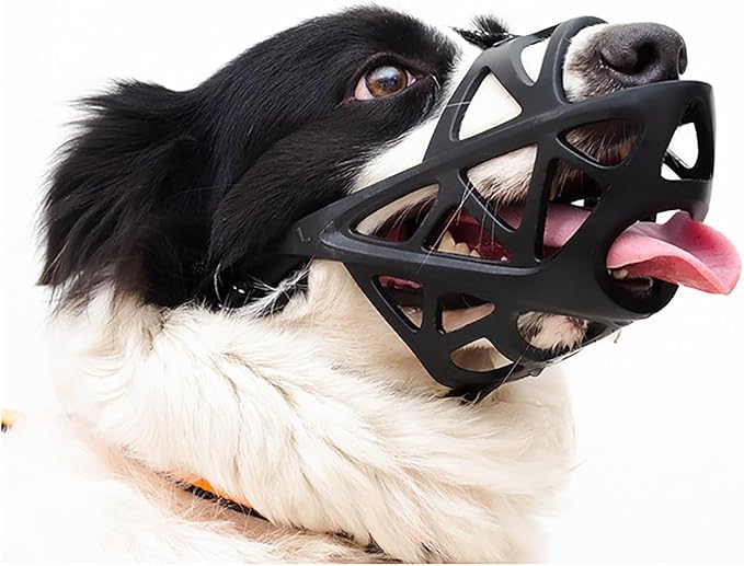 Dog Muzzle, Adjustable Pet Mask with Reflective, Breathable Pet Mask for Large Dogs, Medium Dogs, Small Dogs, Prevents Chewing and Biting, Durable Dog Muzzle That Allows Panting, Drinking and Eating