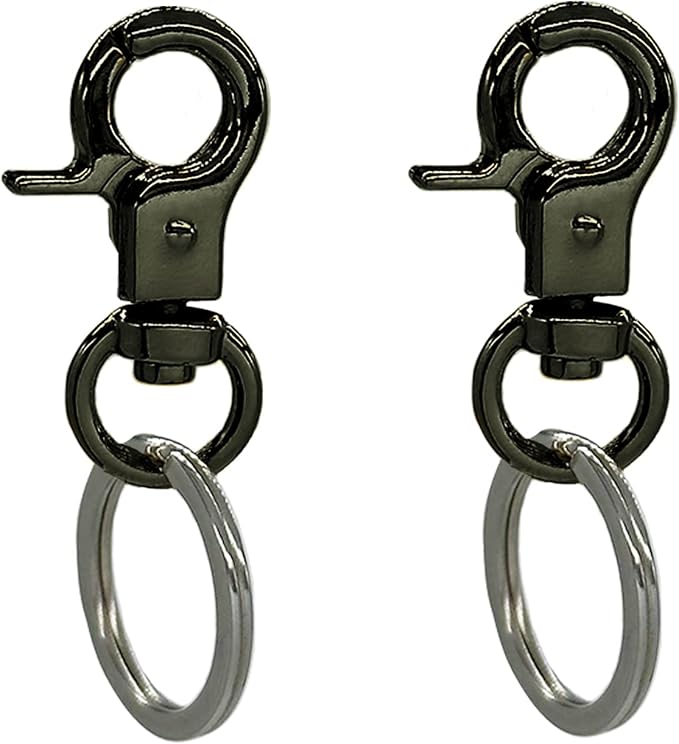 Dog Tag Clips 2 Pack Easy Change for Pet ID Tag Quick Clips Small Medium Large Dogs and Cats Collars|Black|