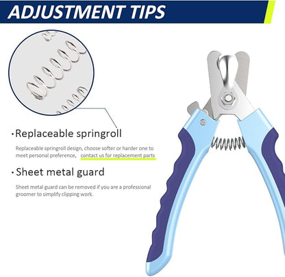 WePet Stainless Steel Dog Nail Clipper(10.2) - Precision Trimming Tool for Safe & Easy Grooming - Ergonomic Design for Comfort - Suitable for All Breeds & Sizes Dark Blue/Maya