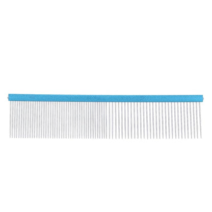 Greyhound Comb For Dogs, Two-In-One Stainless Steel Blue Straight Row Cat Comb Greyhound Comb Dog Comb with Rounded Ends for Long Short Haired Dog