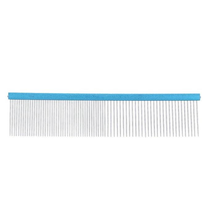 Greyhound Comb For Dogs, Metal Comb For Dogs Metal Dog Comb Cat Comb For Removing and Knots Dog Combs with Rounded Ends Grooming Tool For Long Short Haired Dog (Blue