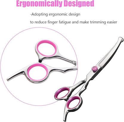 Dog Grooming Scissors,with Safety Round Tips Stainless Steel Pet Grooming Scissors for Dogs, Cats and Other Animals