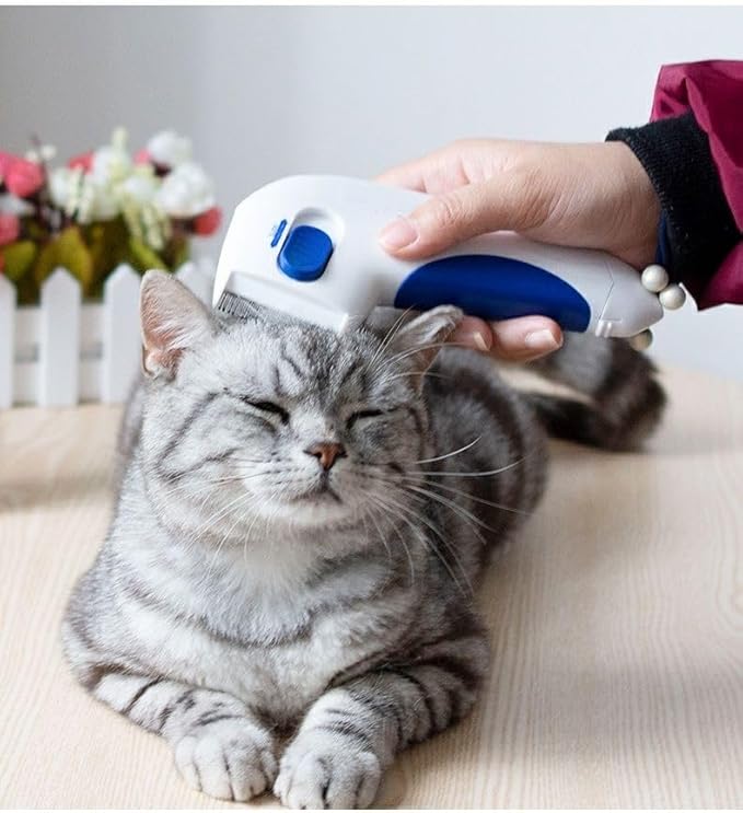 Gelek Electric Pet Combs, Dog/Cat Comb, Cat Hair Brush, Suitable for Long and Short Hair, White