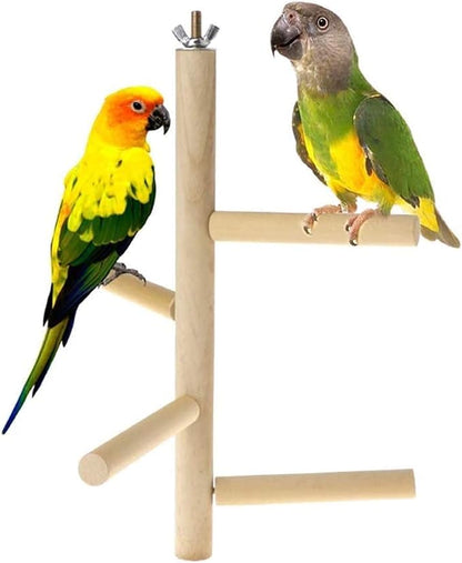 Bird Perch Stand Toy Natural Wood Parrot Perch Parakeet Cage Top Wooden Branches for Standing Toys for Small Medium Parrots Conure Budgie Lovebirds
