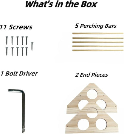 Chick Perch Chicken Coop Toys and Accessories,Chick Roosting Bar,Brooder for Baby Chicks,Strong Wooden Bird Perch. (Style 1, 14.4" x 10.7" x 6.7)