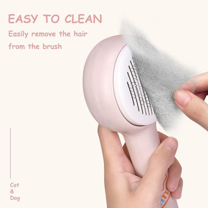 Dog Brush, Self Cleaning Slicker Brushes for Dogs Cats, Cat Grooming Brush, Shedding Tools for Massage, Removes Loose Undercoat Mats Tangled for Short Long Hair Puppy Kitten
