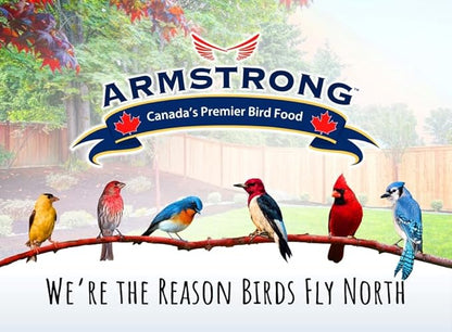 Armstrong Wild Bird Food All Season Bird Seed Blend, 20 Pounds - with Cut Corn, Wheat, White & Red Millet, Black Oil Sunflower Seeds for Blue Jays, Dark-Eyed Juncos and Mourning Doves