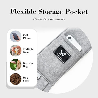 Dog & Cat Carrier Sling, Adjustable Soft Padded Shoulder Puppy Carrier, Hands-Free Dog Carrier Bag with Double Safety Buckles Premium Material for Outdoor Travel (Light Gray, M)