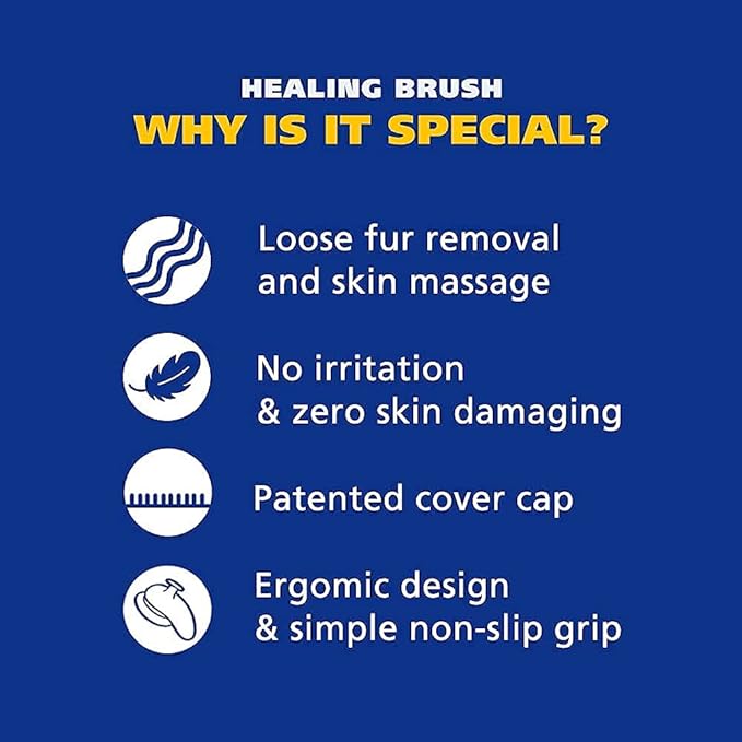 Cat Dog Brush - Pet Grooming Self Cleaning Deshedding Brush, Only Remove Loose Fur While Massaging - Anxiety Calming