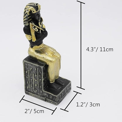 Reptile Tank Decorations Aquarium Egyptian Pharaoh Betta Fish Tank Statues Figurine Sculpture Ancient Egypt Turtle Lizard Spider Tanks Terrarium Décor Ornament Pet Gold