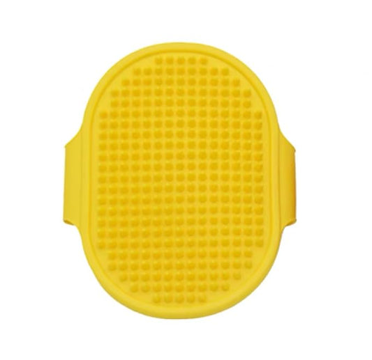 Pet Shampoo Brush Soothing Massage Rubber Bath Comb for Dogs & Cats Pet Sensitive Skin (Yellow)