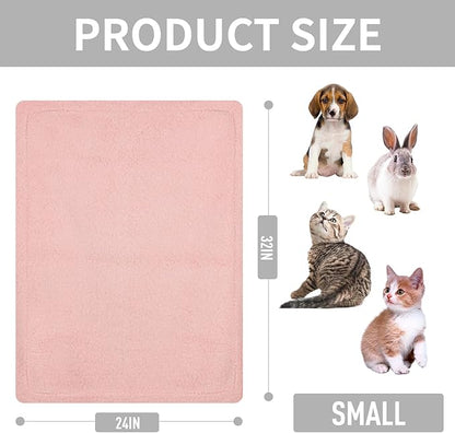 furrybaby Dog Blanket Soft Dog Blankets for Small Dogs Puppy Essentials Washable Fluffy Sherpa Fleece Cat Blanket 24x32 Inches for Bed Furniture Couch Sofa (Double-Layer Small, Pink)