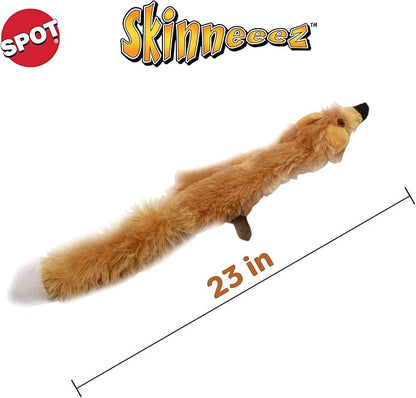 SPOT Skinneeez Fox 23-Inch Stuffing-Free Plush Dog Toy – Realistic Design with 2 Squeakers – Durable, Soft Polyester for Medium & Large Dogs – Tug, Fetch & Shake Play – for Moderate Chewers