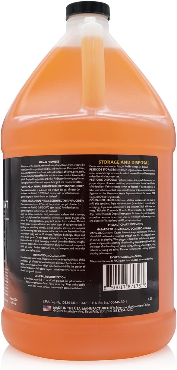 256:1 Disinfectant, 1 Gallon - Liquid Concentrate Disinfectant and Deodorizer, Sanitizer for Veterinary Clinics and Kennels, Effective Against Viruses and Bacteria (Fresh and Clean)