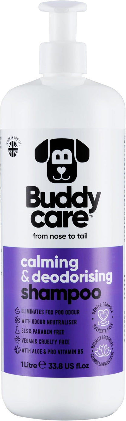 Calming & Deodorising Dog Shampoo by Buddycare | Lavender Scented | with Aloe Vera and Pro Vitamin B5 (33.8oz)