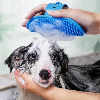 2 Piece Dog Brush, Dog Brush Bath with Adjustable Ring Handle, Dog Brush for Shedding, Dog Grooming Brush,Pet Shampoo Bath Brush with Massage for Dogs and Cats (Red/Green)