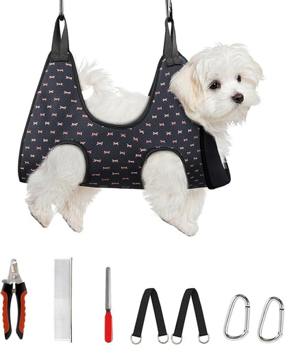 Supet Dog Grooming Hammock Harness for Cats Dogs, Relaxation Pet Grooming Hammock Restraint Dog & Small Animal Leashes Sling for Grooming Dog Grooming Helper for Nail Trimming Clipping Grooming