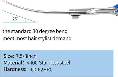 8'' Curved Scissors for Dog Grooming Professional Trimming Curved Dog Grooming Scissors Japan 440C Stainless Steel Shears Sharp Smooth Heavy Duty for Pet
