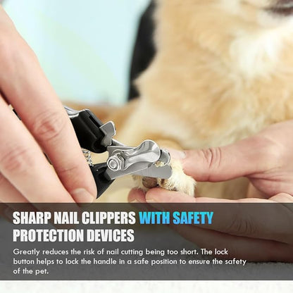 Dog Nail Grinder with LED Light, 2 Speeds Pet Dog Cat Nail Trimmers and Nail Clippers Set Low-Noise Rechargeable Pet Nail Grinder with 2 Grinding Wheels for Large Medium Small Animal Nail Care