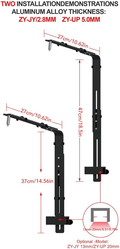 Aquarium Light Riser, Aquarium Light Bracket, Aluminum Alloy High Adjustable Aquarium Light Holder,Fish LED Aquarium Light Stand for Hanging Lamp (Black)