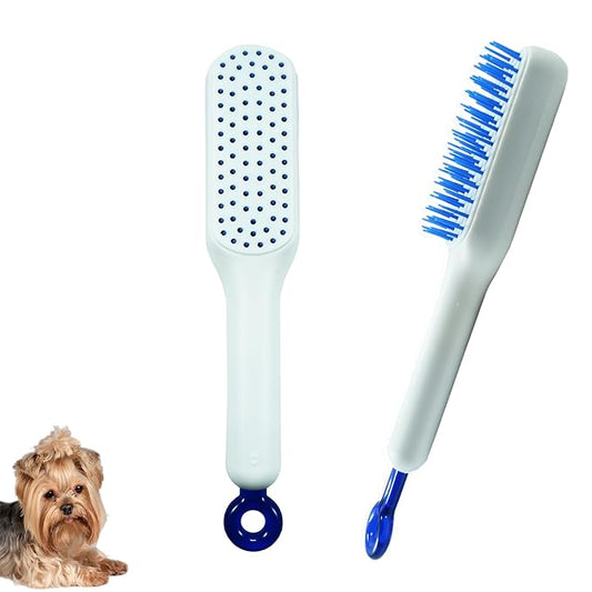 Scalable Grooming Brush for Small Dogs, Soft Puppy self-cleaning Brush, Soft Dog Brush for Shih Tzus, Yorkies, Maltipoos, Maltese (White)
