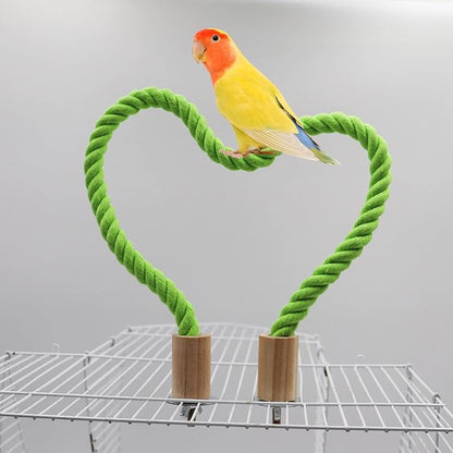 2 Pack Bird Hemp Rope Perch Swing, Bird Cage Stand Pole Accessories, Paw Grinding Standing Climbing Perch for Parrot, Parakeet, Budgies, Lovebirds(23.62"/60 cm)