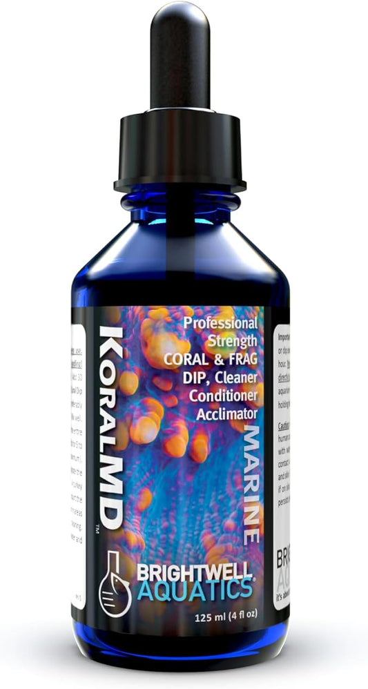 Brightwell Aquatics Koral MD Pro - Professional Strength Coral & Frag Dip & Cleaner, Conditioner & Acclimator for Coral Aquarium Tanks - Aquarium Water Treatments & Reef Supplies, 4.2 fl oz