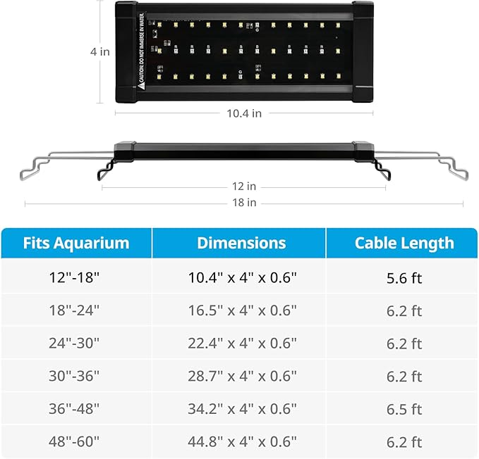 NICREW ClassicLED Plus LED Aquarium Light with Timer, 10 Watts, for 12 to 18 Inch Fish Tank Light, Daylight and Moonlight Cycle