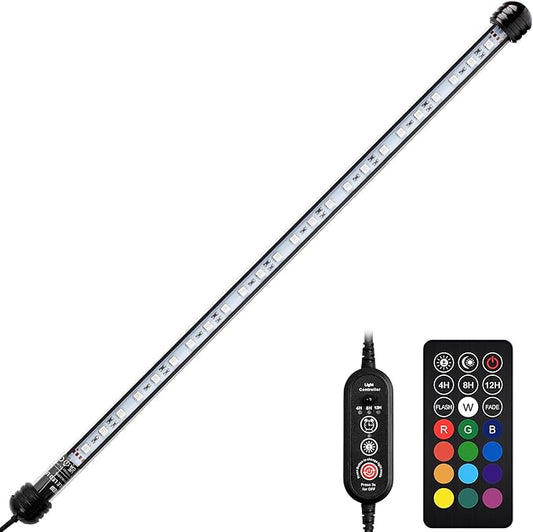 NICREW LED Aquarium Light, 19 Inches Submersible Fish Tank Light, Waterproof Underwater Light with Multicolor Option