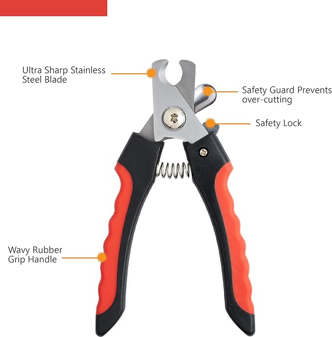 Large Dog Nail Clippers for Medium and Large Sized Dogs (above 10Kgs)-Nail Clipper for Dogs with Nail File, Made of Professional Stainless Steel, Safe and Easy to Use (15.5 cm-6.1 inches)